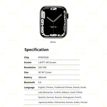 Originalni W7 Pametnih Satova Za Žene i Za Muškarce Monitor Srčane Fitness Tracker Bluetooth Poziva Prilagođene DIY Njegu Kože Lica Bežičnog Punjenja Smartwatch